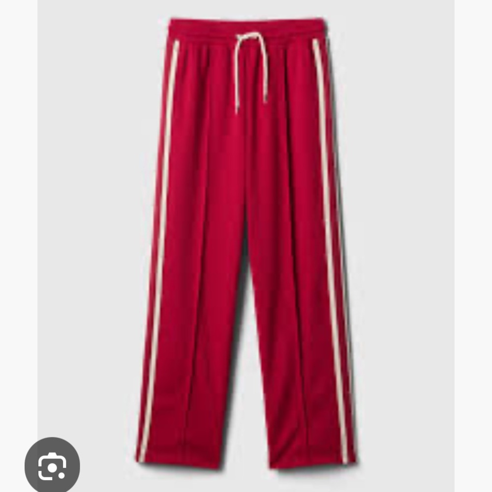 NWT Gap high rise red  pintuck track pants